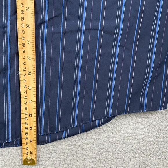 Van Heusen Button Shirt Men's 4XL Blue Striped Formal Causal Business Preppy - Picture 6 of 7